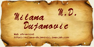 Milana Dujanović vizit kartica